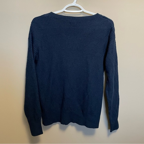 Vintage Penman’s Navy Blue Knit V-neck Sweater Women’s Medium - Picture 2 of 6